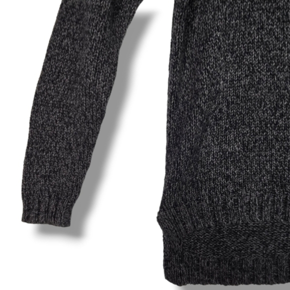 Marine Layer Turtleneck Sweater Hi Lo Hem Grey Black Fleck Oversize Womens Small - Picture 8 of 15